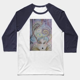 paisley swirling sea witch mermaid Baseball T-Shirt